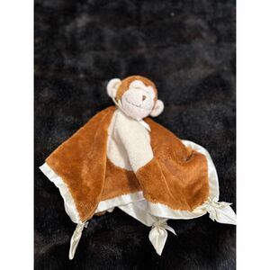 Douglas Baby Monkey Security Blanket Lovey Brown Satin Trim Soft Plush Toy